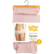 Hipster seamless spets L/XL 2p puderrosa Softer Days.