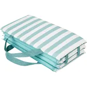 Strandmadrass randig turkos/vit.