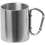 Mugg stål med karbinhake ICA.