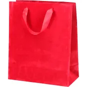 Presentpåse Velvet röd 26x31 cm.
