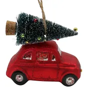 Julhänge röd bil gran ICA.