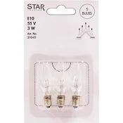 Reservlampa Twist 3-p E10 55V Star Trading.