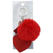 Nyckelring m hjärta och boll Röd.
