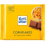 Choklad Cornflakes 100g Ritter Sport.