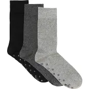 Strumpa 3p grå-svart mix m. halkskydd 44/47 ICA I love eco.