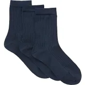 Socka ribb 3p marinblå 36/38 mywear.