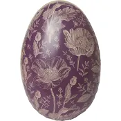 Påskägg Vallmo 18 cm lila &amp; svart.