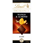Chokladkaka Excellence Mango Almond 100g Lindt.