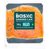 Lax Färsk Gravad Skivad 150g Miljömärkt ICA Basic.