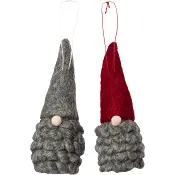 Tomte Krullig 15 cm 2 sorterat ICA.