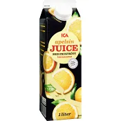 Apelsinjuice med fruktkött 1l ICA.