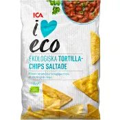 Tortillachips Lättsaltade Ekologisk 125g ICA I love eco.