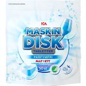 Maskindisktabletter Allt i ett parfymfri 50-p ICA.