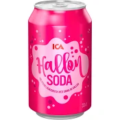 Läsk Hallonsoda 33cl ICA.