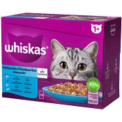 Kattmat Fiskfavoriter i gele 1+ 12-p Whiskas.