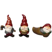 Hustomte röd 3 olika 12cm Festive.