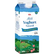 Yoghurt Mild Naturell 3% 1,5l ICA.