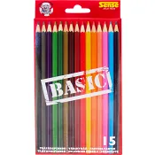 Träfärgpennor Basic 15p Sense.