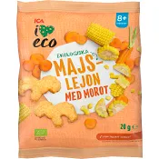 Barnsnacks Majs morot ekologisk 8m 20g ICA i love eco.