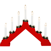 Elljusstake Jan 7 ljus röd Konstsmide.