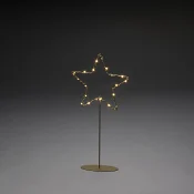 Metallstjärna stående guld 20LED Konstsmide.
