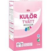 Tvättmedel Kulörtvätt Pulver Parfymfri 1,9kg Miljömärkt ICA.