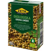 Gröna linser Ekologisk 380g Zeta.