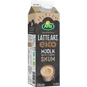 Mjölk Latte Art® Ekologisk 2,6% 1l Arla®.
