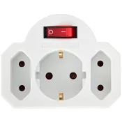 Förgreningspropp 2+1-vägs med brytare ICA.