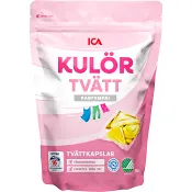 Tvättkapslar Kulörtvätt Oparfymerad 16-p ICA.