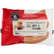 Grillkorv Ost &amp; Bacon 270g Nyhléns Hugosons.