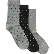 Strumpa Eko Hjärta Gråmelange stl 39-41 3-p ICA I love eco.