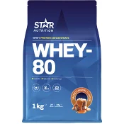 Proteintillskott Whey-80 Salted Caramel 1kg Star Nutrition.