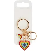 Nyckelring med regnbågshjärta Festive.