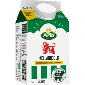 Mellanmjölk Lång hållbarhet 1,5% 5dl Arla Ko®.