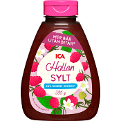 Hallonsylt mindre socker 385g ICA.