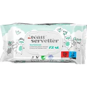 Tvättservetter Baby Oparfymerade 72-p ICA.