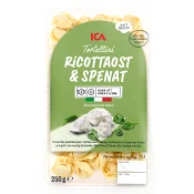 Pasta Tortellini Ricottaost och Spenat Färsk 250g ICA.