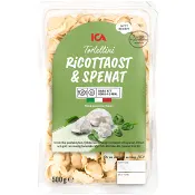 Pasta Tortellini Ricottaost och Spenat Färsk 500g ICA.