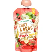 Grötsmoothie jordgubb, banan, havre &amp; dinkel 6m 120g ICA I love eco.
