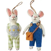 Påskkaniner hänge ull 2 sorterat Nordic Season.