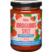 Jordgubbssylt utan tillsatt socker 360g ICA.