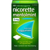 Nicorette Mentolmint Medicinskt tuggummi 2mg 105-p.
