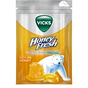 Halstablett Honey Fresh &amp; natural menthol 72g Vicks.