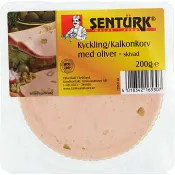 Kyckling Kalkonkorv med oliver skivad 200g Sentürk.