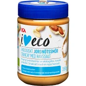 Jordnötssmör Crunchy med havssalt 350g KRAV ICA I love eco.
