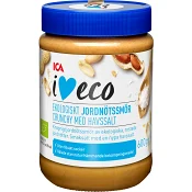 Jordnötssmör crunchy med havssalt 600g ICA I love eco.