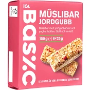 Muslibar Jordgubb 6-p 150g ICA Basic.