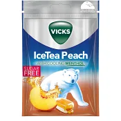 Halstablett Ice Tea Peach Sugar Free 72g Vicks.