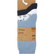 Strumpa 3p blomma 36/38 ICA I love eco.